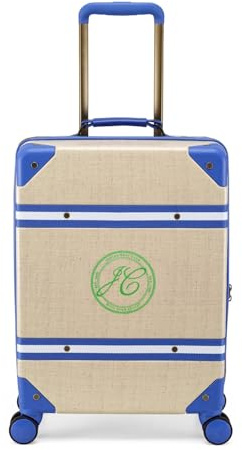 Joules Boat Club Travel Collection Cabin Trolley Spinner, Hard Suitcase, 36 x 54 x 20 Carry On Luggage, Natural Blue