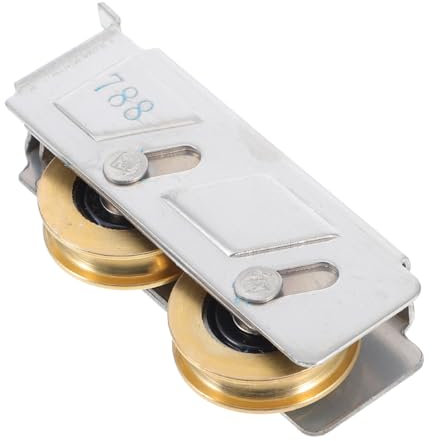 KAILIKETIY roulettes De Porte Coulissante en Cuivre 22Mm avec Roulement À Billes Et Coque en Acier Inoxydable pour Portes VéRanda 7.9Mm De Rainure À Double Roues Stables