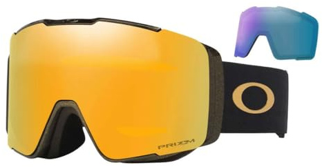 Oakley Line Miner Pro M Skibrille 50Th Anniversary/Prizm 24K & Prizm Iced Skibrille mit 20% mehr Sichtfeld, magnetischem Glaswechsel & nachhaltigem Design. Für klare Sicht & volle Kontrolle.