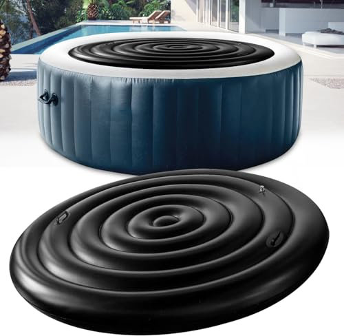Aufblasbare Whirlpool-Abdeckung, rund, energiesparend, mit schnellem und einfachem Aufblasen und Ablassventil, winddicht, regenisolierter Deckel, speichert Wärme und schützt den Whirlpool