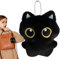 Uhngw Peluche Chat,Peluche Chat Noir Accessoire Déco - Porte-Clés Miniature Décoration Chambre Accessoire Sac à Dos Trousse Cadeau Fête