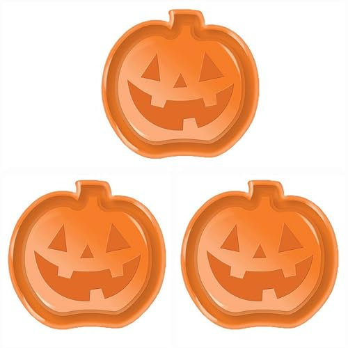 Bandejas de servir para fiesta de Halloween, juego de bandejas de plástico con diseño de murciélago, calabaza, fantasma, bandejas, bandejas para servir granja, vajilla festiva de Halloween