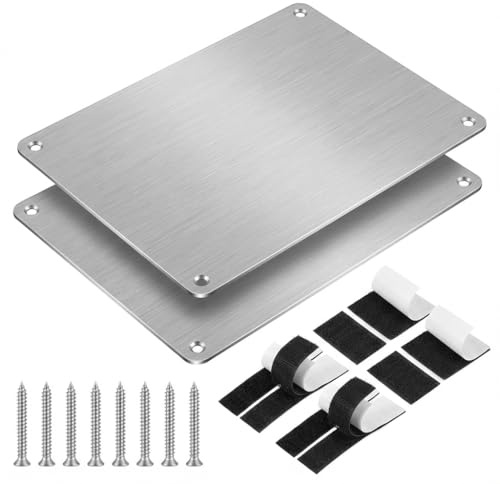 Woobroo [2 Pack] Magnetic Board for Wall, 43.5 x 30CM Metal Magnets Board Large Stainless Steel Sheet for Wall, Self-Adhesive or Screw Mount Magnet Board for Kitchen Spice Jars, Office