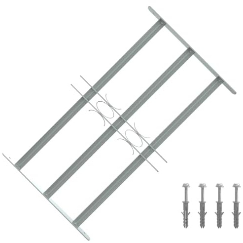 Mokuyary Grille réglable de sécurité de fenêtres et 3 barres 500-650 mm Grille de Protection pour Balcon, rez-de-chaussée, Fenêtre de Cave