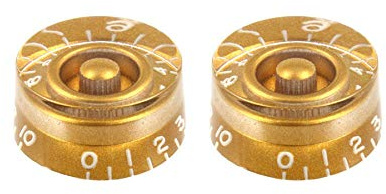 Allparts PK-0130-032 Speed Knöpfe (2 Stück) für Riffelachse gold