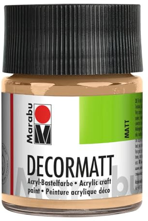 Marabu Decormatt Acryl 14010005029 – Decormatt Acryl Rosé Beige 029, 50 ml, peinture acrylique veloutée à base d'eau, crémeuse et aux couleurs intenses, résistante à la salive, résistante aux
