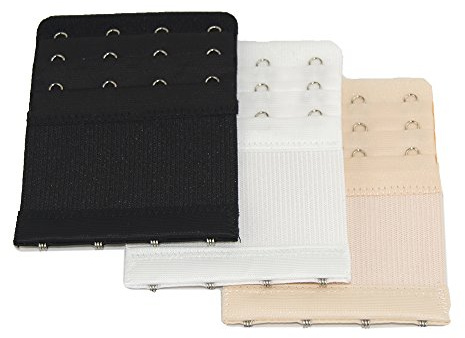 BH-Verlängerung mit 4 Haken, Schwarz, Weiß, Beige, 3er-Pack von More of Me to Love