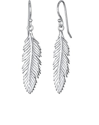 Elli Ohrringe Damen Feder Boho Hänger in 925 Sterling Silber