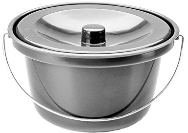 Behrend Toilettenstuhleimer, Nachtstuhl, Toiletteneimer, Kunststoff, Deckel, grau