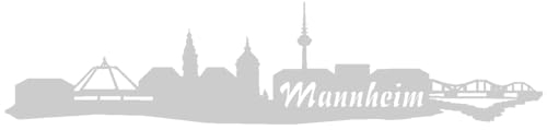 Samunshi® Autoaufkleber Mannheim Aufkleber Skyline 25 x 5,7cm silbermetalleffekt