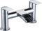 [Waterfall Bath Tap] Hapilife Bathroom Bath Mixer Tap with Double Lever, Modern Monobloc Bath Tub Filler Taps 2 Hole, Mono Fountain Bathtub Faucet, Brass, Chrome, Deck Mounted