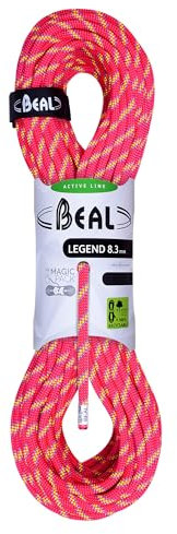 Beal Legend - Cuerda de Escalada Unisex, Unisex Adulto, BC083L, Rosa, 50 m