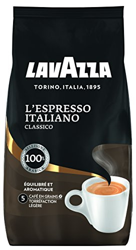 Lavazza - Café Grains L' Espresso Italiano - Expresso Équilibré et Aromatique - Lot de 4 x 500 gr [2 Kg]