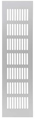 Saim Metal Air Vent Grille for Wardrobe Shoes Cabinet Sink Kitchen Stove Cabinet Showcase Computer Cabinet Bathroom Door Aluminum Alloy Small Rectangle Ventilation 80mmx300mm 1Pcs