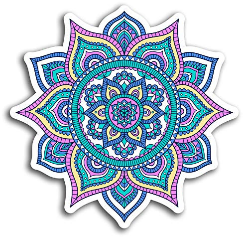 2 x 10cm Mandala Blue Indian Vinyl Stickers - Sticker Laptop Luggage #19366 (10cm Wide)