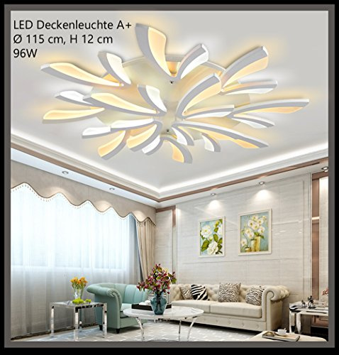 XW062-15 NEU Euroton Weiß LED Deckenleuchte mit Fernbedienung Lichtfarbe/Helligkeit (XW062-15 Weiß)