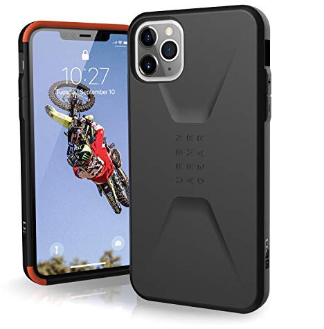 Urban Armor Gear Civilian Hülle Apple iPhone 11 Pro Max (6.5) Schutzhülle (Wireless Charging kompatibles Cover, Sturzfeste Handyhülle, Ultra Slim Bumper) - schwarz