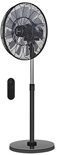 Fanelite Ventilateur sur pied professionnel FS45-DC – 45 cm – Moteur DC silencieux – Débit d’air 170 m³/min – 6 vitesses – Télécommande – Puissant – Usage pro/commercial