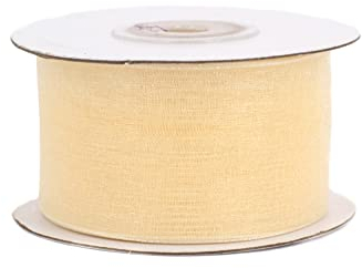 Organzaband 38mm x 25m Rolle - FARBAUSWAHL in 3/6/12/25/38mm - transparent, farbecht & waschbar - Schleifenband für Hochzeit - Geschenkband zum Verpacken Dekorieren Basteln - Champagner 815