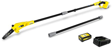 Kärcher 18 V Akku-Teleskopsäge PSW 18-20 Battery Set, inkl. 18 V/2,5 Ah Akku und Schnellladegerät, Schwertlänge: 20 cm, Länge: bis zu 2,90 m, automatische Kettenschmierung, Leistung: max. 80 Schnitte