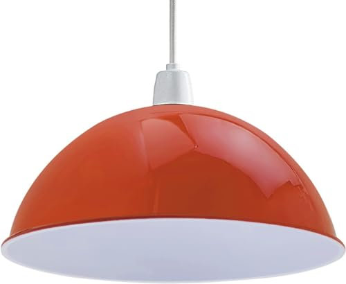 LEDSone Lampenschirm aus Metall, einfache Montage, Retro-Industrie-Deckenbeleuchtung, Hängelampenschirm (Orange)