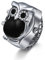 JewelryWe Ringuhr Fingeruhr Damen Analog Quarz Uhr Elastisch Ring Edelstahl Eule Deko Uhr Uhrenring Weiß Schwarz Rot