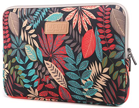 fdsmall Laptoptasche Schutzhülle Wasserdicht Neoprene, Laptop Sleeve Case Laptophülle Notebook Hülle Tasche für Acer/Asus/Dell/Lenovo/HP/Samsung (Rote Blätter, 14 Zoll)