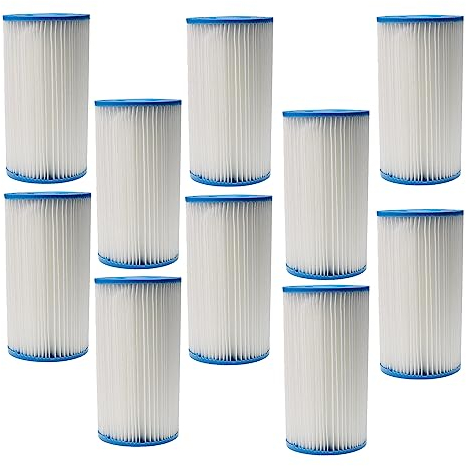 vhbw 10x Cartuccia Filtro sostituisce Intex Filtro Tipo A per Piscina, Pompa Filtro - Filtro dell'Acqua, Bianco/Blu