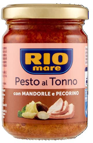 Rio Mare - Pesto al Tonno con Mandorle e Pecorino, Certificato MSC, senza Conservanti, 1 Vasetto da 130 gr