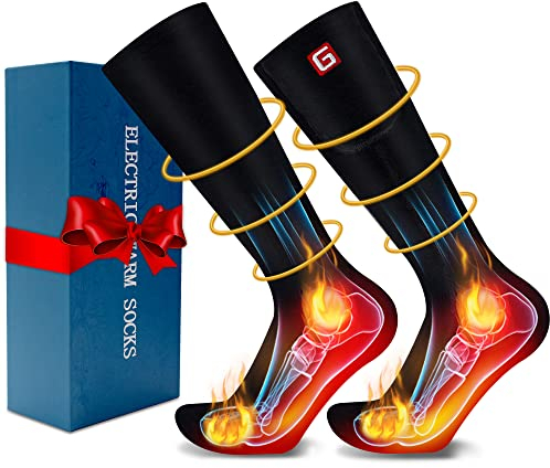 G Beheizte Socken Männer Frauen Batteriesocken wiederaufladbare elektrische Socken,batteriebetriebene Akku Beheizte Socken,Winter Heizsocken Batteriesocke Skifahren Radfahren Jagd Fußwärmer,Schwarz M