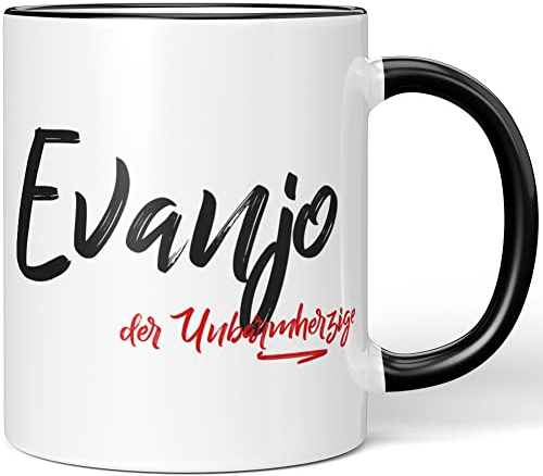 JUNIWORDS Tasse, Evanjo, der Unbarmherzige, Schwarz (5232792)