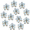 Xzeemo 12 Stk Mini Haarspangen Weiß, Blumen-Haarspangen, Mini Diamant Haarspangen, Haarkrallen Haarschmuck, Dekorative Haarschmuck für Mädchen Damen Hochzeit Party Braut (Blau)