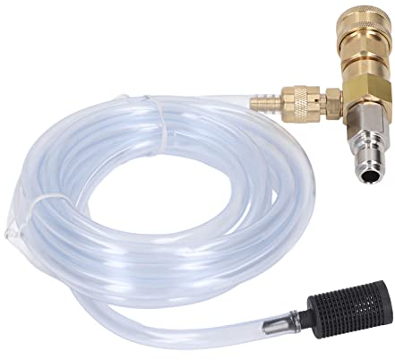 Chemical Injector Kit for Pressure Washer, Adjustable Downstream Injector with 3m / 9.8ft Tube, 5000PSI Soap Injector, 1/4 Inch Interface Spray Nozzle, 3/8 Inch Quick Connector