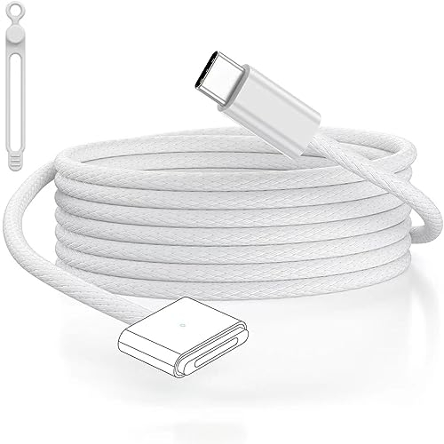 Korllo USB C Type C to Mag 3 Magnetic Cable 3m/10ft Silver -For MacBook Air, Pro & More, with Organizer & Cord Management