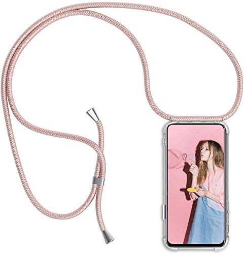HomiTunky Coque pour Huawei Honor 70 Lite/Honor X8 5G/Honor X6 avec Cordon de Collier, Cover Transparente Silicone Bumper Etui Housse avec Cordon Réglable Téléphone Lanyard Case Collier