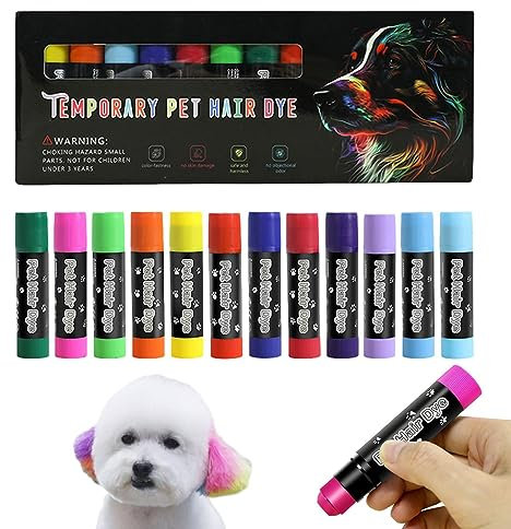 Holdes Dog Hair Dye | Washable Nail Polish Pen for Dogs 12 Colours - Dog Nail Polish Pen, Paint for Pets for Various