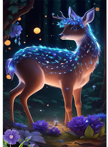 RICUVED Hirsch Diamond Painting Set,5D Diamant Painting Bilder Erwachsene Tiere Diamond Painting Kinder, Full Drill Diamond Art Elch Diamant Malerei Bilder Diamond Painting für Home Dekor 30x40cm