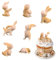 WestCH 7 Stück Mini Hase Osterhase Figuren Harz Kaninchen Bunny Figuren Ornamente für Ostern Party Dekoration Fee Garten Dekorationen Mikrolandschaft Desktop Ornament