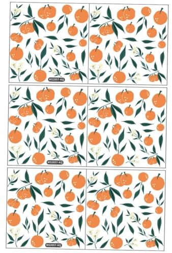 TOYANDONA 6 Blätter Wandtattoo Mandarinen entfernbare Tapete Blumentapete aufkleber Orangen Familienwanddekoration für das Wohnzimmer wandtattoo dekore drinnen Wandtattoos Kindergarten Obst