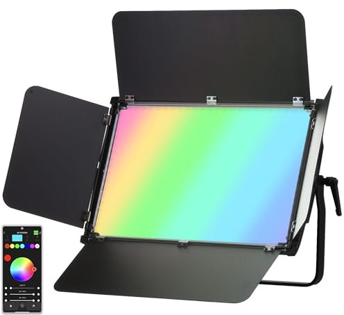 Bresser Lampe LED Studio 150W RGB Panneau DMX contrôle app 10000K Photo vidéo