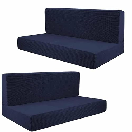 YWQJL Bezüge Für Wohnwagen Sitzgruppe 4 Stück Camper-Kissenbezüge, Rv-Sitzbezüge Möbelschutz, Sofa-Sitzkissenbezug Elastisch Einfach Zu Montierende Bankbezüg(Navy Blue,4)