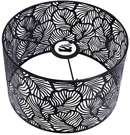 Pantallas de Lámpara, Pantalla de Tambor para Lámparas de Pie de Mesa, Pantallas de Lámpara de Reemplazo E27 Pantalla de Lámpara Ahuecada Cubierta de Lámpara de Estilo Moderno de (Negro)