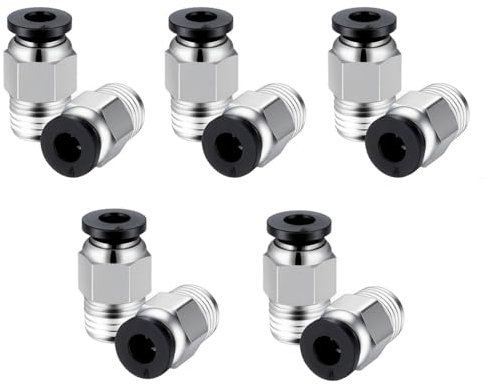 AOEVUIR 10 Pcs Connecteur Pneumatique PC4-M10 4mm Raccord Pneumatique pour Tubes PTFE et Extrudeuse d'Imprimante 3D