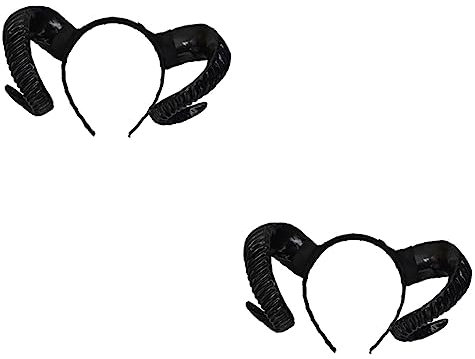 LIFKOME 2St Party-Haarreifen lustige kopfbedeckung schwarzes haarband Stirnband mit Teufelsohren Haarband aus Schafshorn Tierhörner Kopfschmuck für die Party Performance-Haarreifen Black