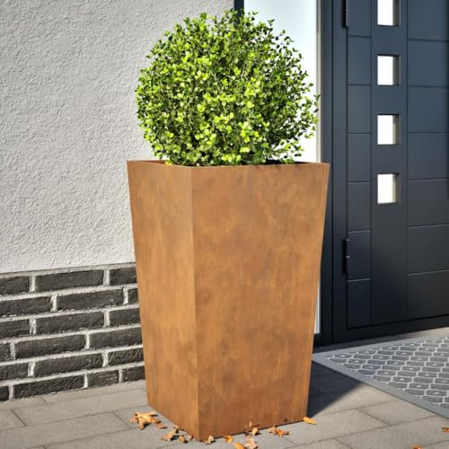 Fioriera in Acciaio Resistente alle Intemperie 45x45x75 cm, Ideale per Giardino, Balcone o Terrazza, Design Moderno e Durevole, Protezione da Erbacce e Parassiti, Versatile e Facile da Mantenere