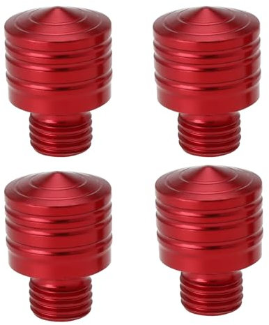 YINETTECH 2 Paar Motorrad Roller Spiegel Feste Schrauben M10 x 1,25 CNC Aluminium Spiegel Blindstopfen Spiegel Halter Stecker Abdeckungen (Rot)