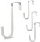 4 Pcs Over Hooks,Over Door Hangers,Dipping Plastic ThickeningFits Under 3.7 cm Door Widths as Over Cabinet Hooks,Coat Hook(White)
