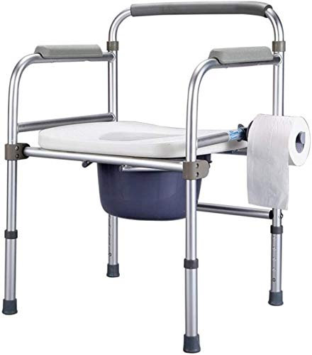 LYDBMYT YC7800J Klappbarer Toilettenstuhl aus Aluminiumlegierung, Leichter Toilettenstuhl/Badestuhl für Behinderte mit Top-Ladefunktion, leicht Abnehmbarer Topf
