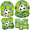 Juego de 50 piezas de vajilla de fiesta de fútbol, juego de vajilla de fiesta, juego de platos de fútbol y vasos, vajilla para fiesta de fútbol para 10 invitados, vajilla de fiesta de fútbol