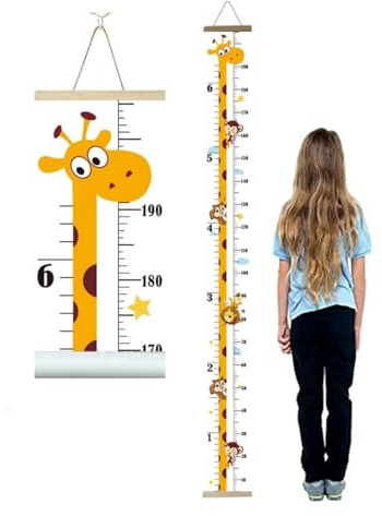 Kinder Messlatte Aufrollbare Giraffenmotiv Kinderzimmer Wandbehang | Aufrollbare Giraffen‑Motiv Messlatte Wasserdicht Abnehmbar Einfach Aufzuhängen Praktische Wanddekoration Für Das Kinderzimmer
